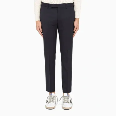 Pt Torino Navy Regular Trousers In Blue