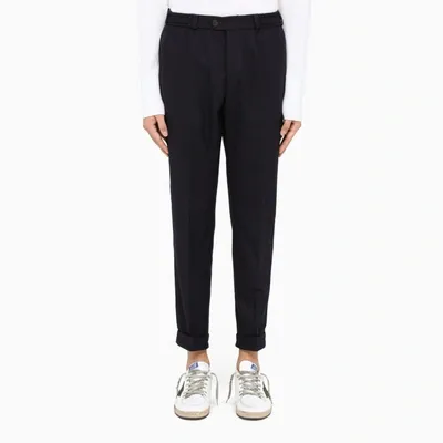 Pt Torino Navy Regular Trousers In Blue