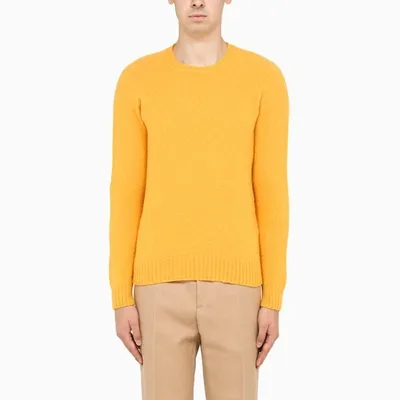 Drumohr Ochre Wool Crewneck Sweater In Yellow