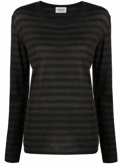 P.a.r.o.s.h Striped Knit Jumper In Silber