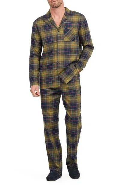 Barbour Green Laith Tartan Cotton Pyjamas In Classic Tartan