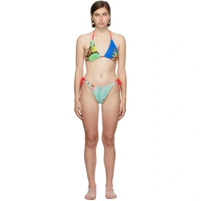 Rave Review Ssense Exclusive Blue Lulu Lili Bikini In Color B Red