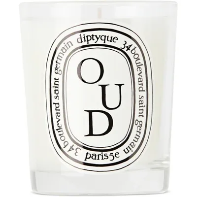 Diptyque Oud Scented Candle, 190 G In White