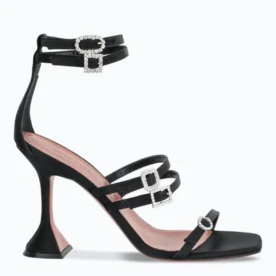 Amina Muaddi Black Robyn High Sandals