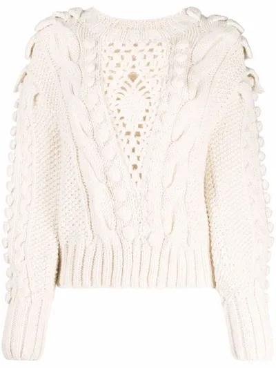 Ulla Johnson Verena Oversized Cable-knit Wool Sweater In Ivory