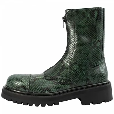 Vetements Zip-up Combat Boots In Green