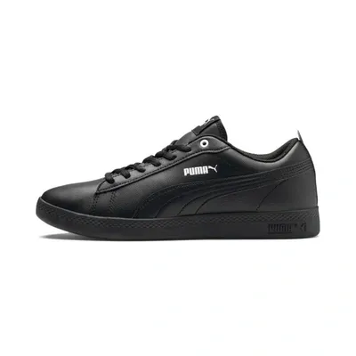 Puma Smash V2 Leather Women's Sneakers In Black- Black