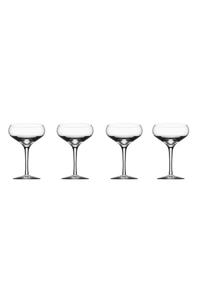 Orrefors More Set Of 4 Lead Crystal Coupe Cocktail Glasses In Clear