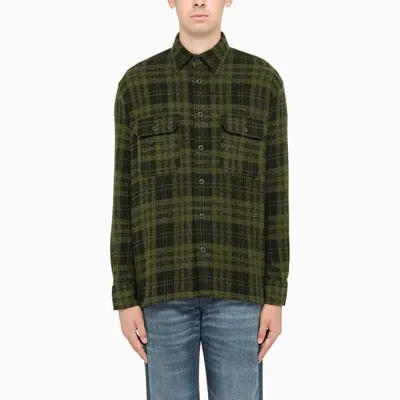 Destin Green/black Checked Wester Shirt In ["black"/ "green"/ "multicolor"]