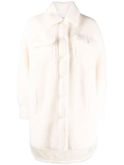 Stand Studio Sabi Fleece Shirt Coat In White