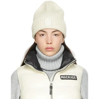 Mackage Jude Merino Wool Blend Beanie In Cream