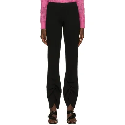 Marco Rambaldi Black Viscose Rib Knit Trousers In 10 Black