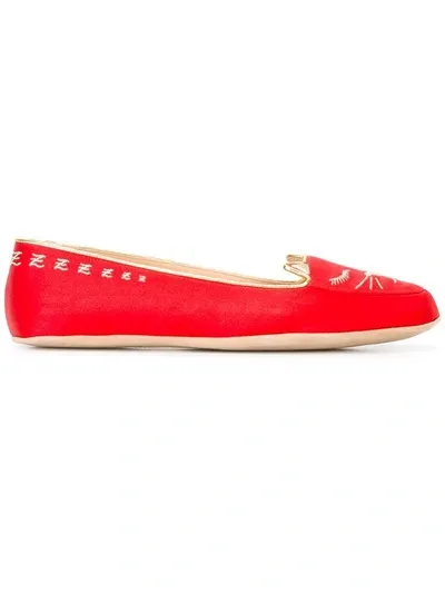 Charlotte Olympia 'cat Nap' Set Aus Seide In Red