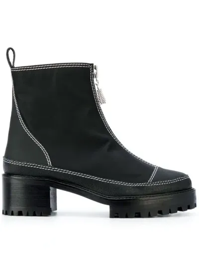 Nicole Saldaã±a Chris Black Nylon Ankle Boots