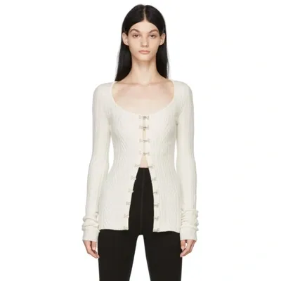 Sportmax White Hook-eye Ravello Cardigan