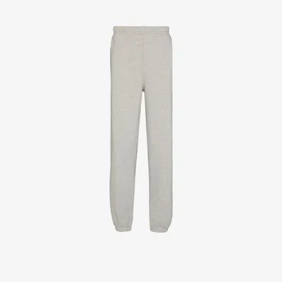 Les Tien Brushed-back Cotton Track Pants In Grey