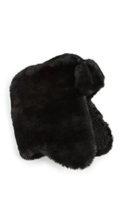 Hat Attack Apres Sherpa Trapper Hat In Black