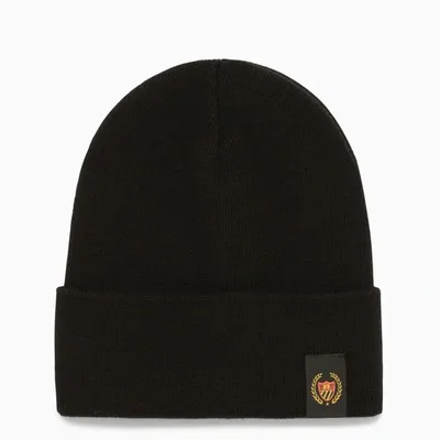 Bel-air Athletics Black Knitted Bonnet With Logo