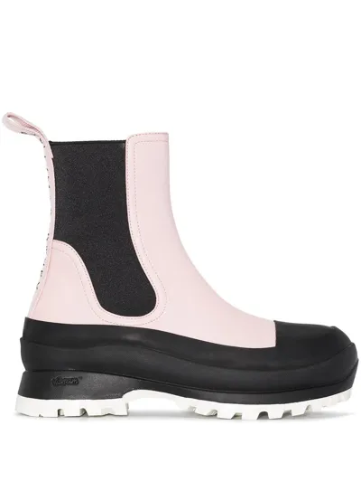 Stella Mccartney Trace Two-tone Ankle Boots In Pink