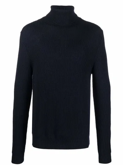 Woolrich Knitted Roll Neck Jumper In Blau