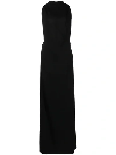 Proenza Schouler Halter-neck Matte Crepe Backless Gown In Black