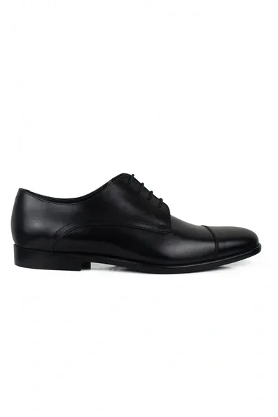 Alberto Luxury Shoes For Men   Black Calfskin Lace Up Shoes