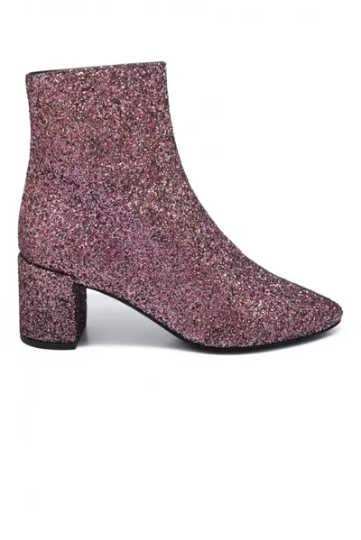 Saint Laurent Loulou 50 Ankle Boots In Pink