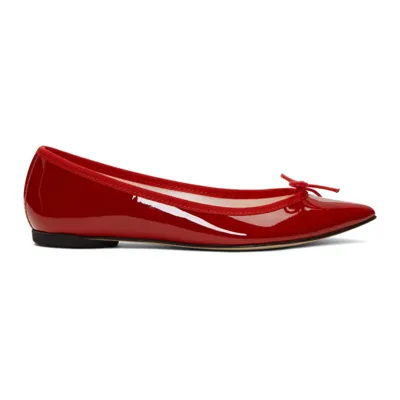 Repetto Red Patent Brigitte Ballerina Flats In Flammy Red