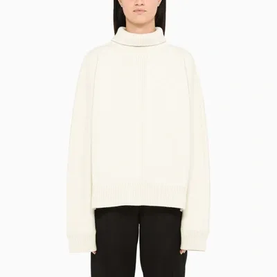 Jil Sander Off White Sweater With Slit