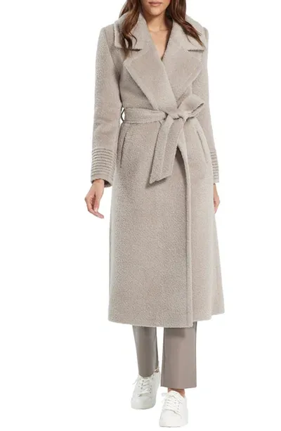 Sentaler Bouclé Notch Collar Alpaca & Wool Blend Wrap Coat In Sand