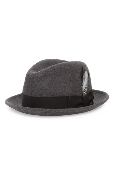 Bailey Tino Snap Brim Wool Fedora In Black Mix