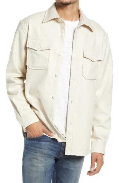 Schott Cpo Wool Blend Work Shirt In Oatmeal