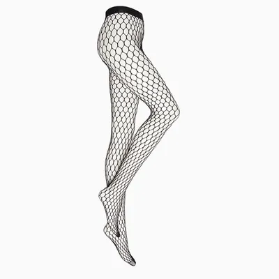 Amina Muaddi X Wolford Black Mesh Tights