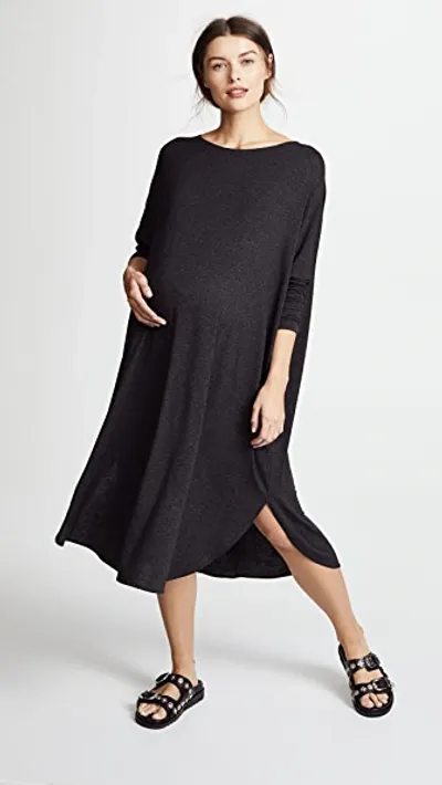 Hatch The Jersey Drape Dress In Charcoal