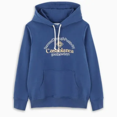 Casablanca Blue Embroidered Logo Hoodie