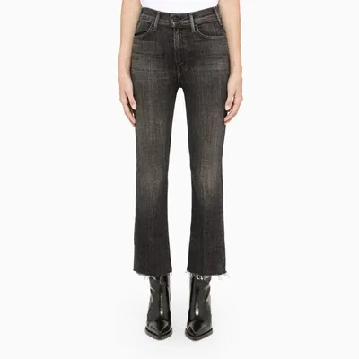 Mother Gray Flared The Huslter Ankle Fray Jeans In Blue