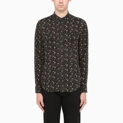 Saint Laurent Black Casual Shirt In Multicolor