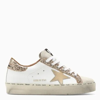 Golden Goose White/gold Sequins-detail Hi Star Sneakers