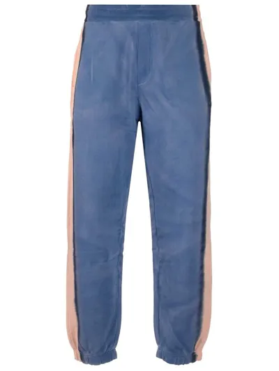 Msgm Side Stripe-detail Trousers In Blue