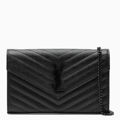 Saint Laurent Black Envelope Chain Wallet