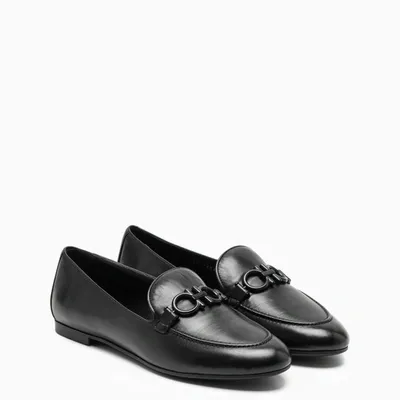 Ferragamo Black Gancini-plaque Loafers