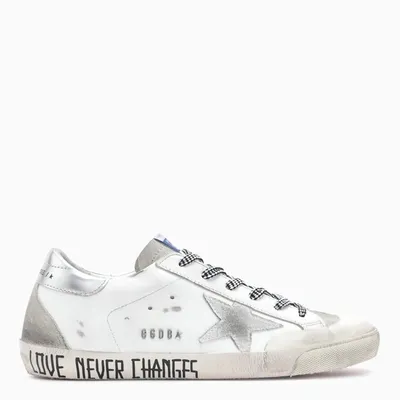 Golden Goose White And Silver Super-star Sneakers