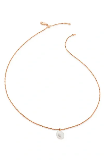 Monica Vinader Nura Keshi Tiny Pearl And 18ct Rose Gold-plated Vermeil Sterling Silver Necklace