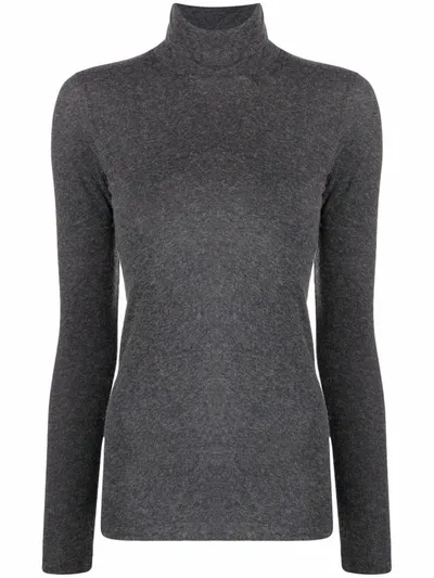 Majestic Roll Neck Jumper In Grey