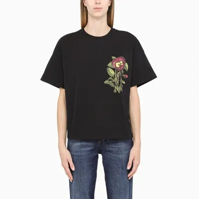 Kenzo Black T-shirt With Contrasting Print