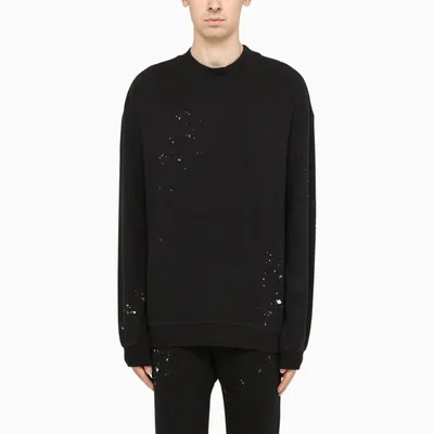 Thom Krom Black Sprayed Crewneck Sweatshirt