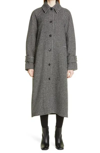 Samsã¸e Samsã¸e Alma B Check Recycled Wool Blend Coat In Black