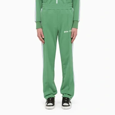 Palm Angels Green Track Pants In ["green"/ "white"]