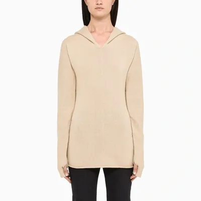 Sportmax Sand Centro Hooded Sweater In Beige