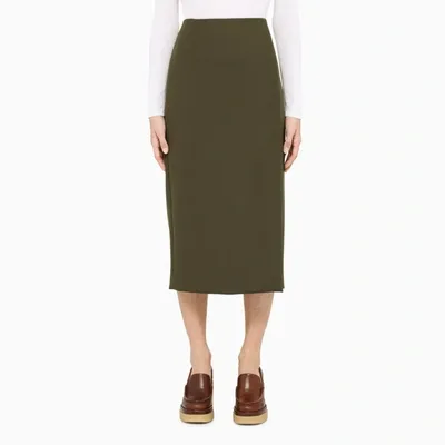 Sportmax Dark Green Lambro Pencil Skirt